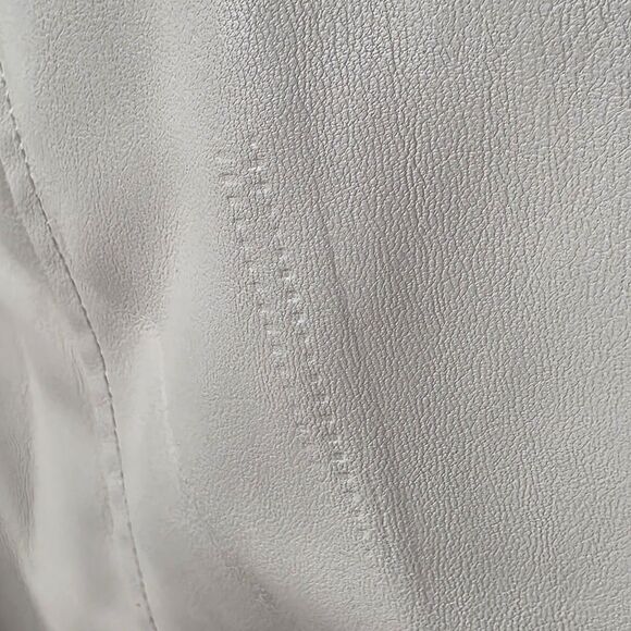 NWT Faux Leather Zip Up Moto Jacket Size Xl Cream Gold Biker Streetwear - Picture 14 of 14